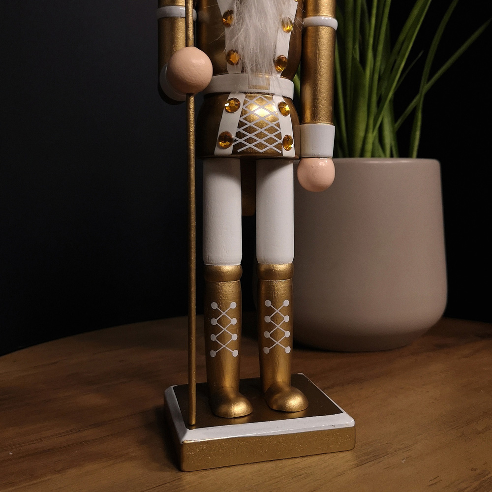 Samuel Alexander Wooden Nutcracker Soldier Decoration with Gold Body and Shoes Image 6