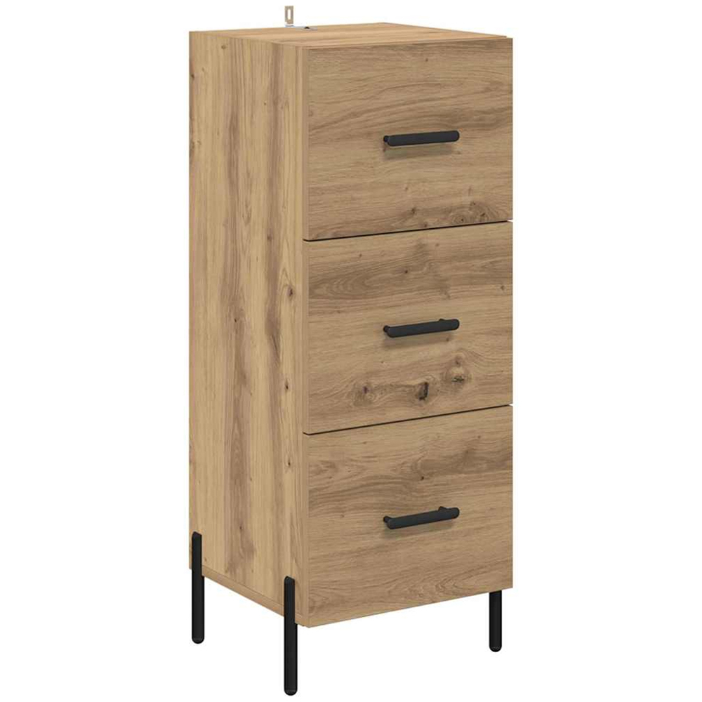 vidaXL Single Door 3 Drawer Artisan Oak Highboard Image 5