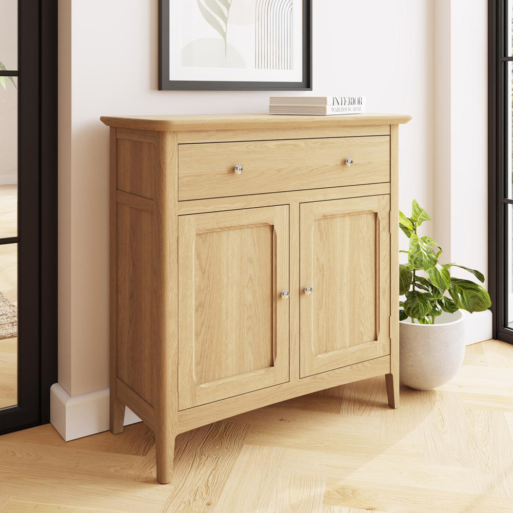 FWStyle 2 Door 1 Drawer Natural Oak Ash Veneer Sideboard Image 8