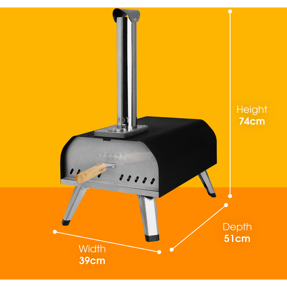 Abode Black 13 inch Wood Pellet Outdoor Pizza Oven with Paddle and Carry Bag Image 9