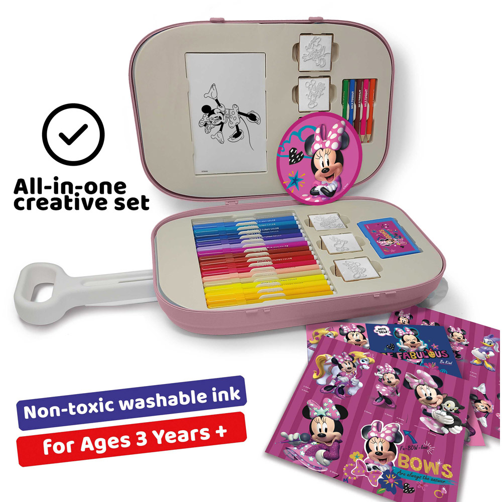 Multiprint Disney Junior Minnie Kids Colouring and Stamp Trolley Set Image 4