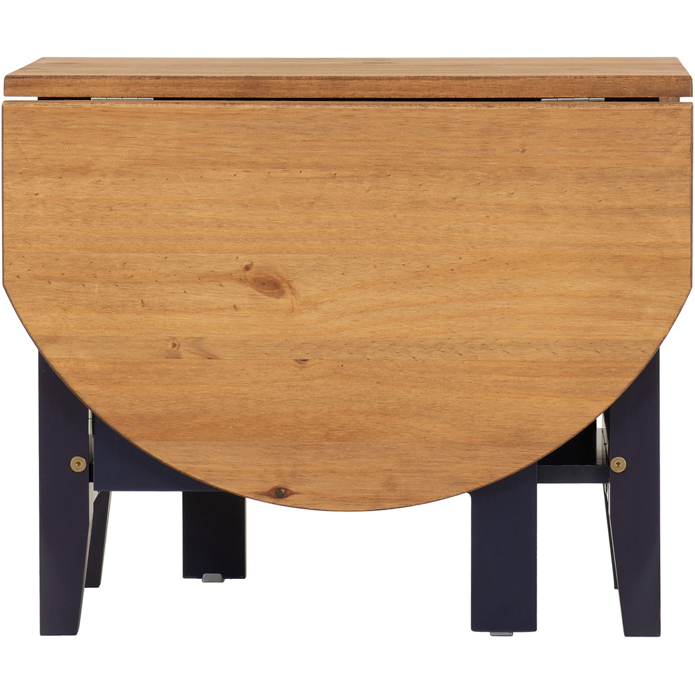 Seconique Santos Single Shelf Drop Leaf Navy Distressed Waxed Pine Coffee Table Image 4