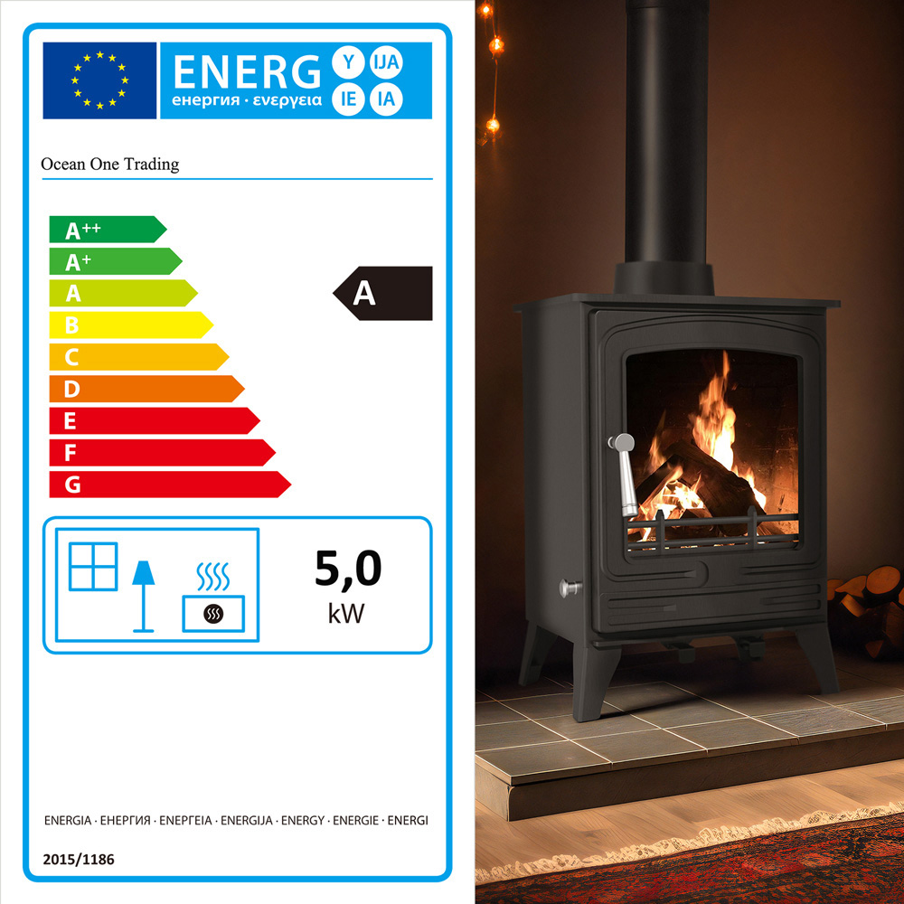 RoyalFire Steel Eco Multifuel Stove 5kW with Firewood Starter Kit Image 8