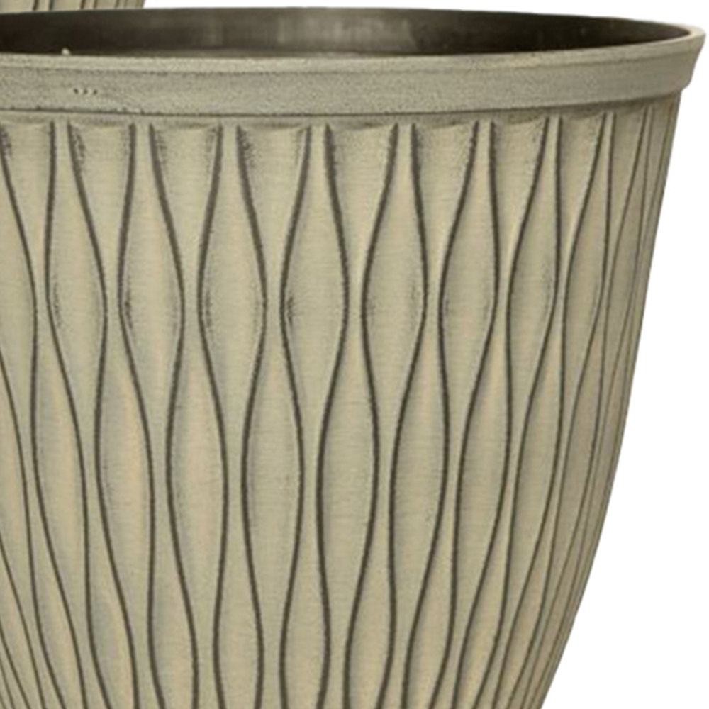 YouGarden Laval Ebony Grey Plastic Planter 20cm 2 Pack Image 2