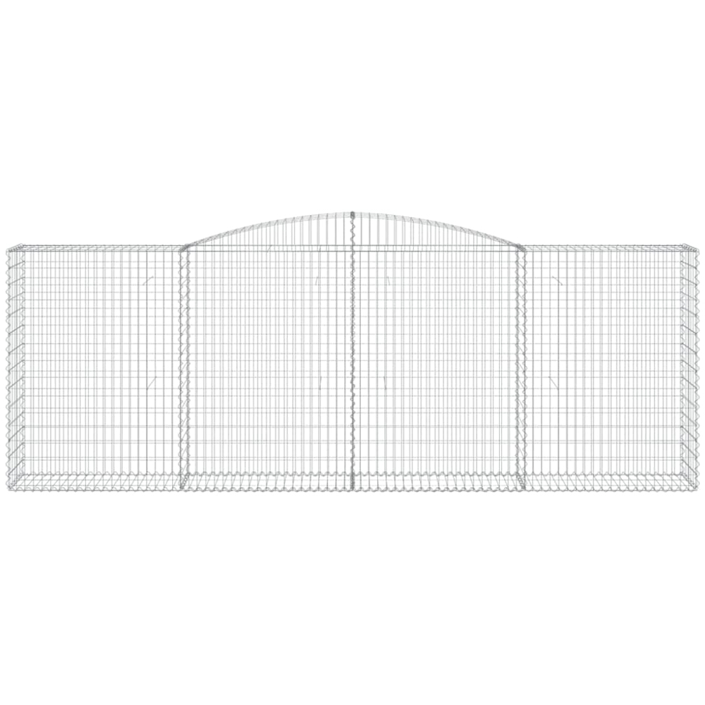 vidaXL Silver Galvanised Iron Arched Gabion Basket 140/160 x 50 x 400cm 6 Pack Image 2