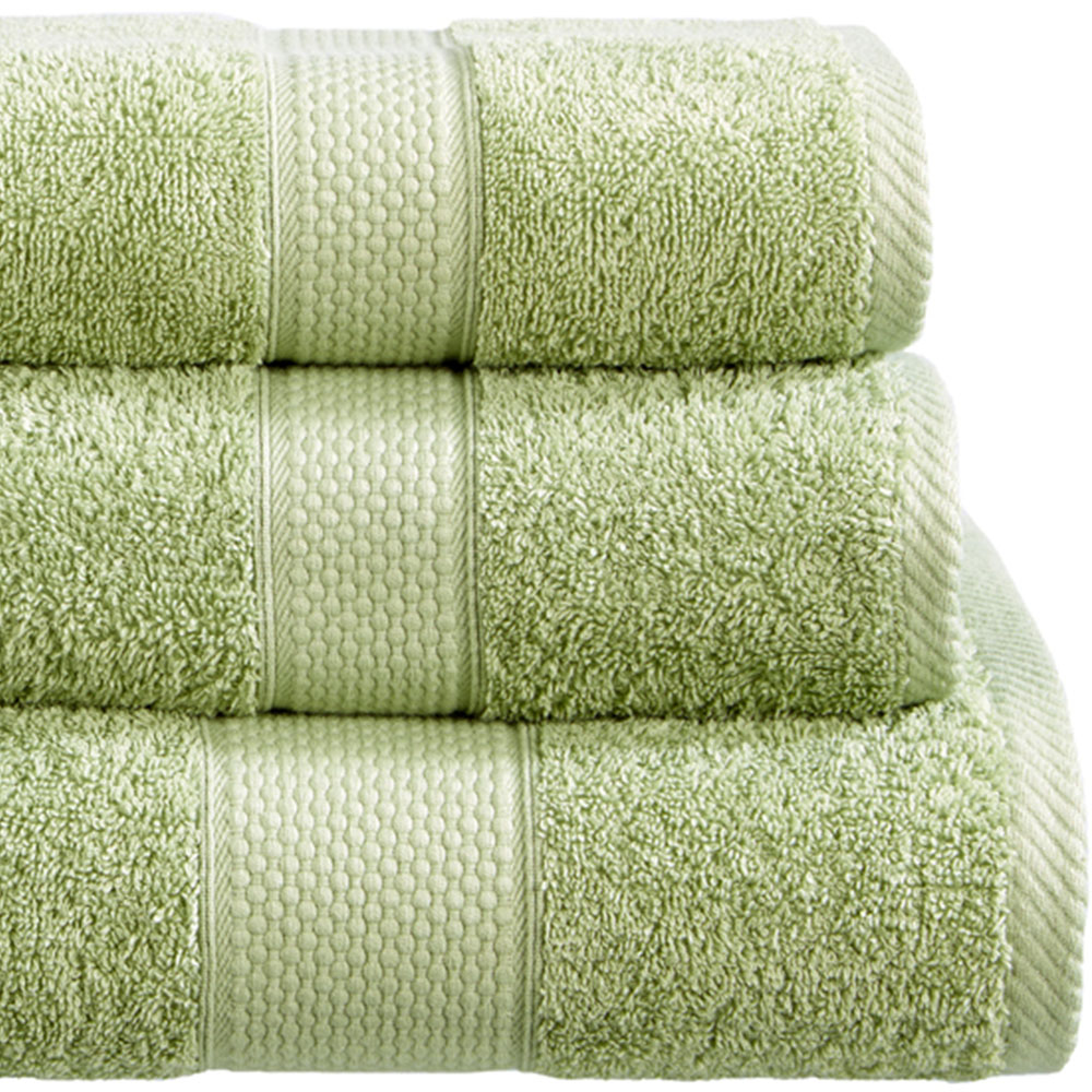 Imperial Ringspun Combed Cotton Sage Green Turkish Hand Towel 2 Pack Image 2