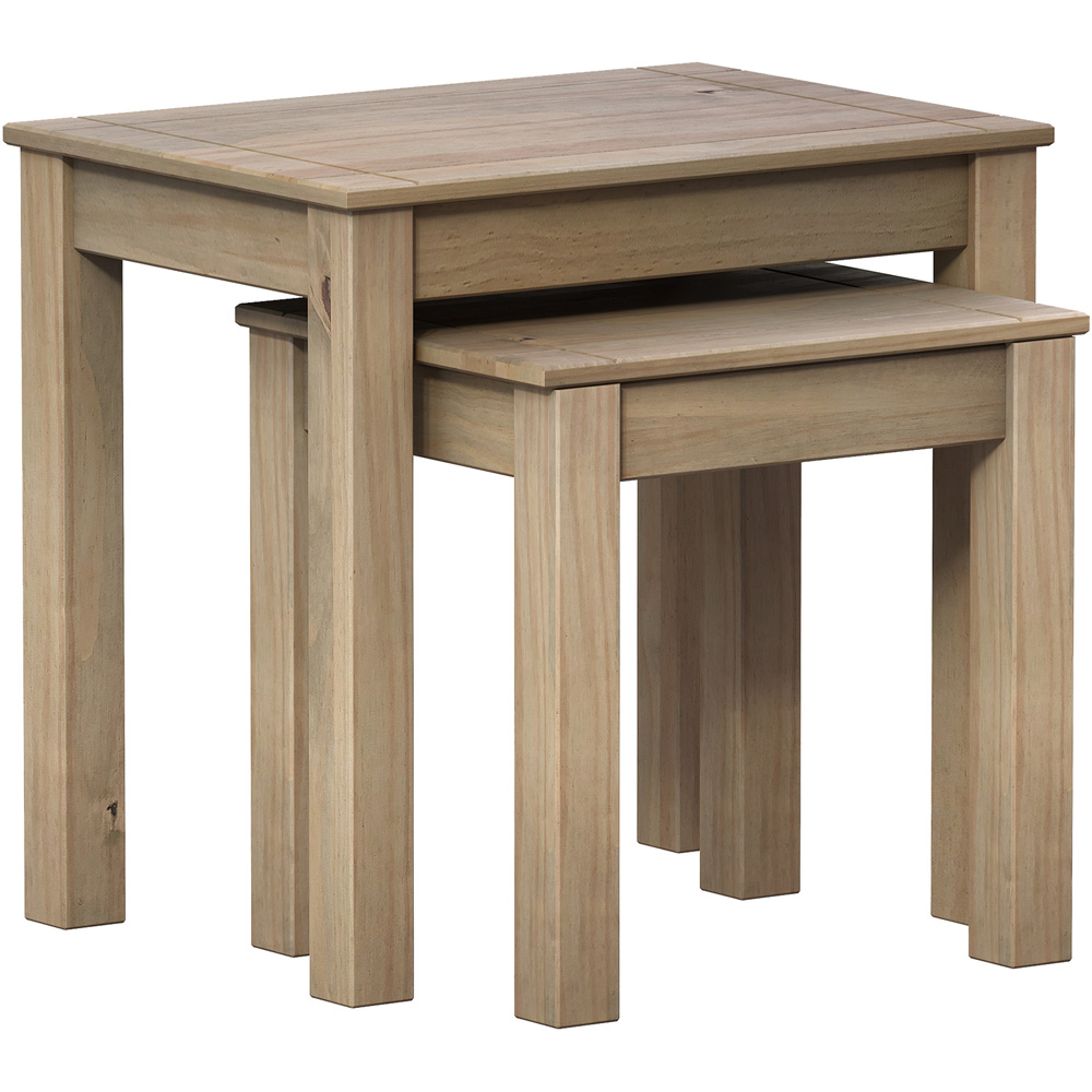 Vida Designs Panama Pine Nest of Tables Set of 2 Image 2