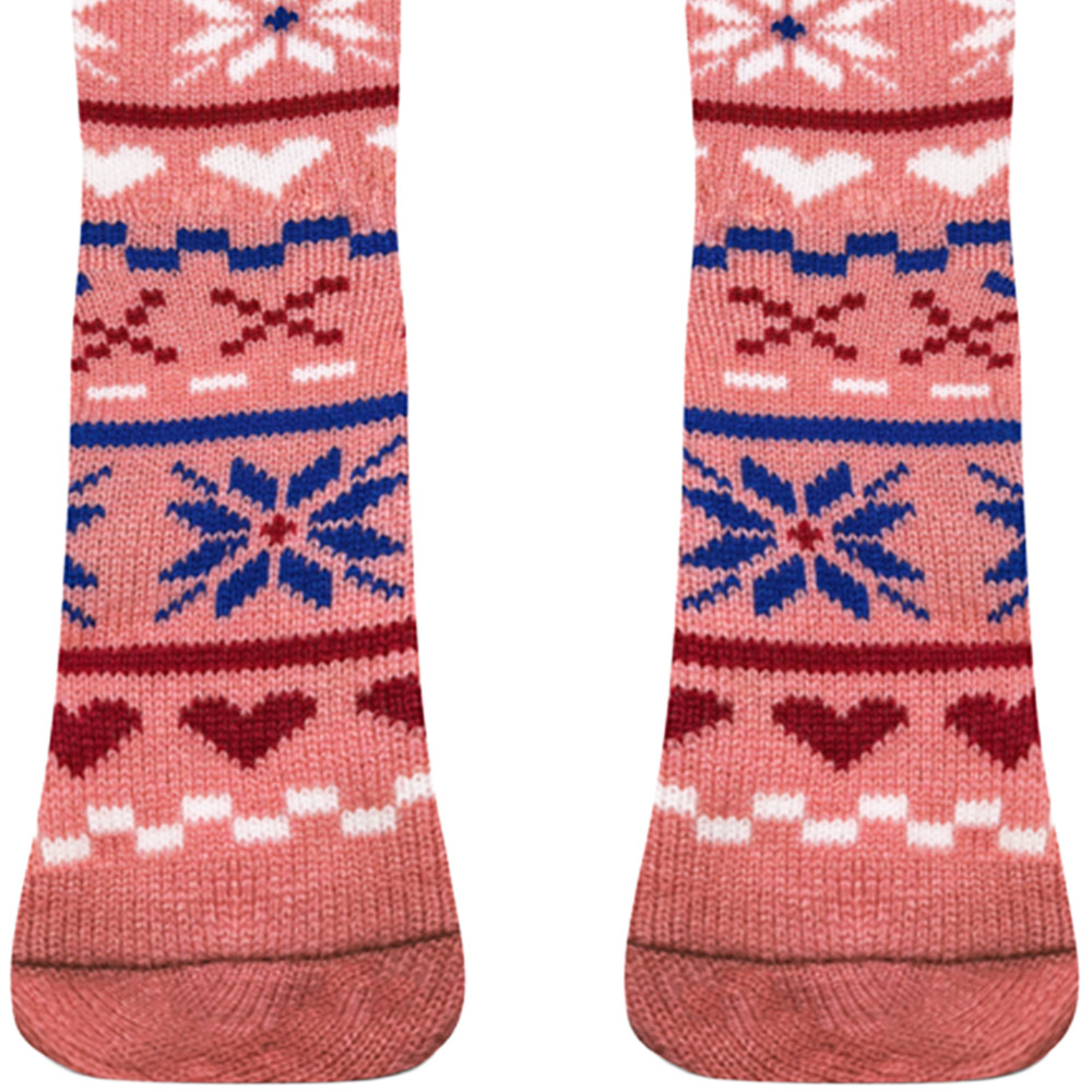 Noel Square Pink Nordic Xmas Socks Pair Image 3