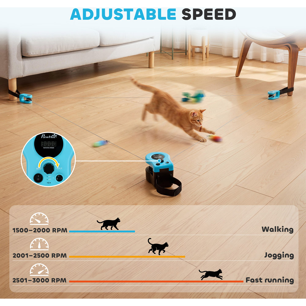 PawHut Automatic and Remote Control Interactive Cat Toy Image 7