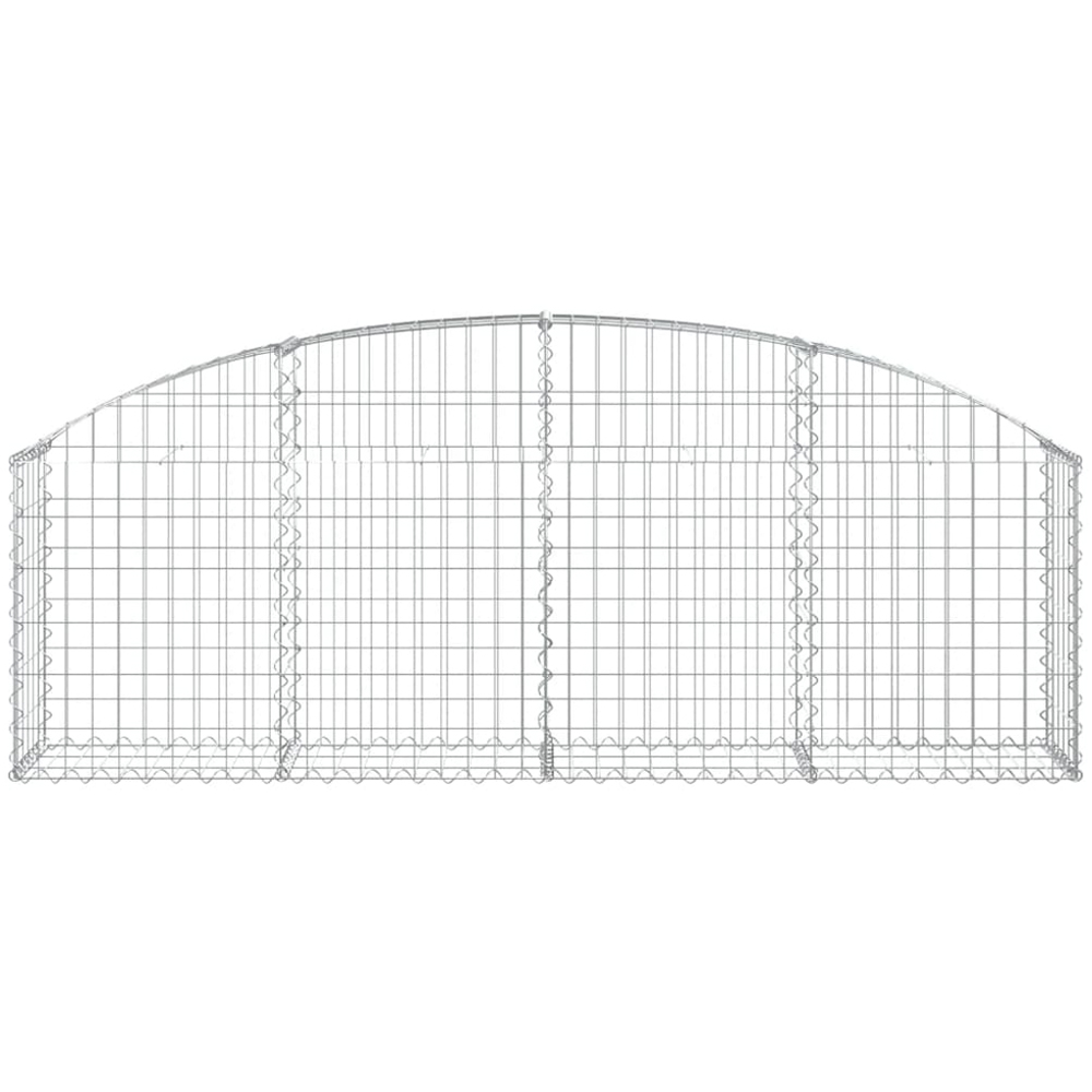 vidaXL Silver Galvanised Iron Arched Gabion Basket 200 x 30 x 60/80cm Image 3