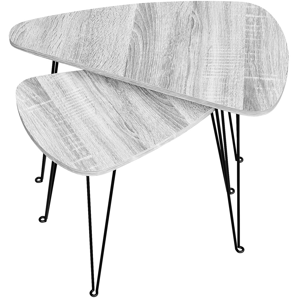 Vida Designs Brooklyn Grey Nest of Oval Tables Set of 2 Image 7