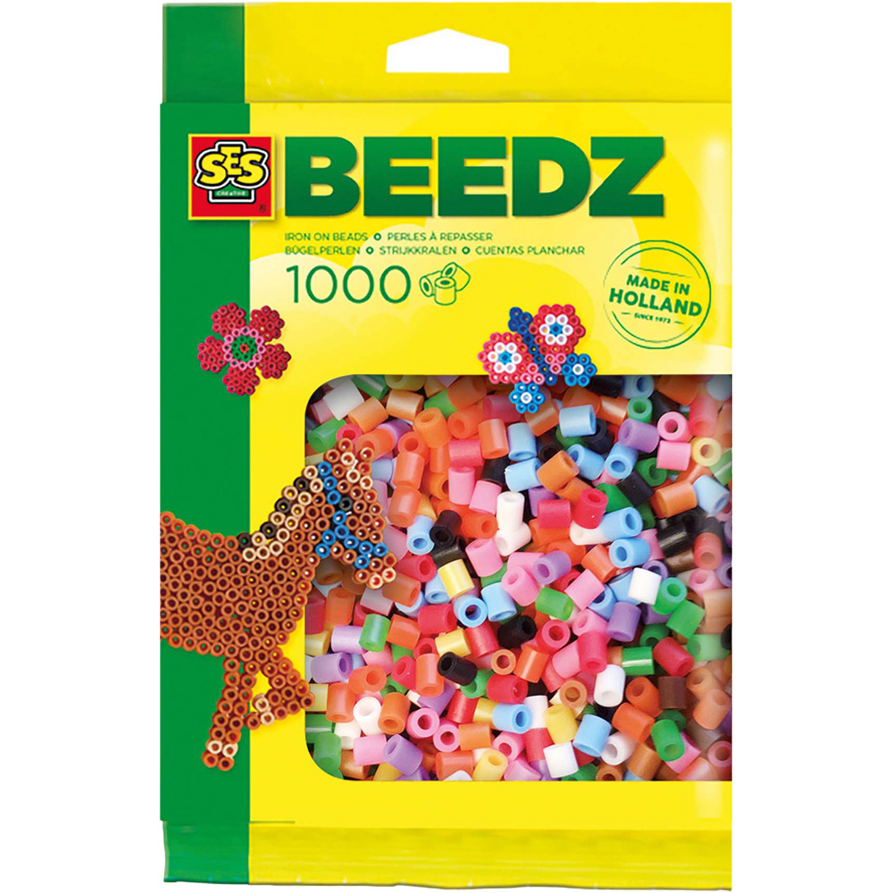 SES Creative Beedz Mix Basic Iron On Beads 1000 Piece Image 1