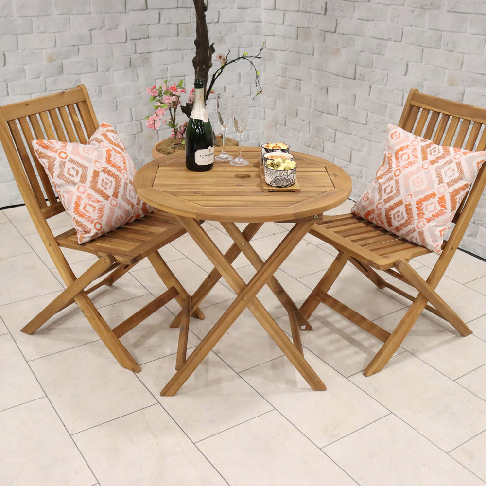 Amir York 2 Seater Folding Bistro Set Brown Image 1