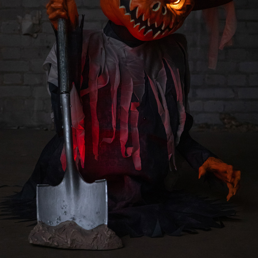 Samuel Alexander Pop-Up Animatronic Pumpkin Head Scarecrow Halloween Decoration 3ft Image 5