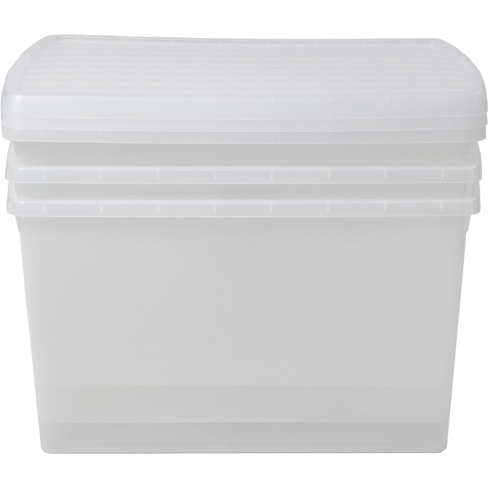 Wham Clip 62L Clear Rectangular Storage Box with Lid 3 Pack Image 5