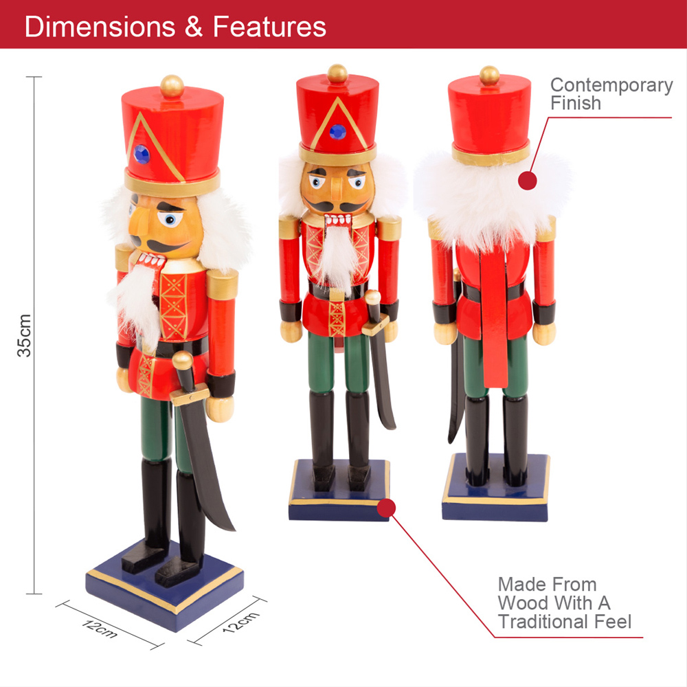 The Christmas Workshop Wooden Nutcracker Soldier 35.5cm Image 9