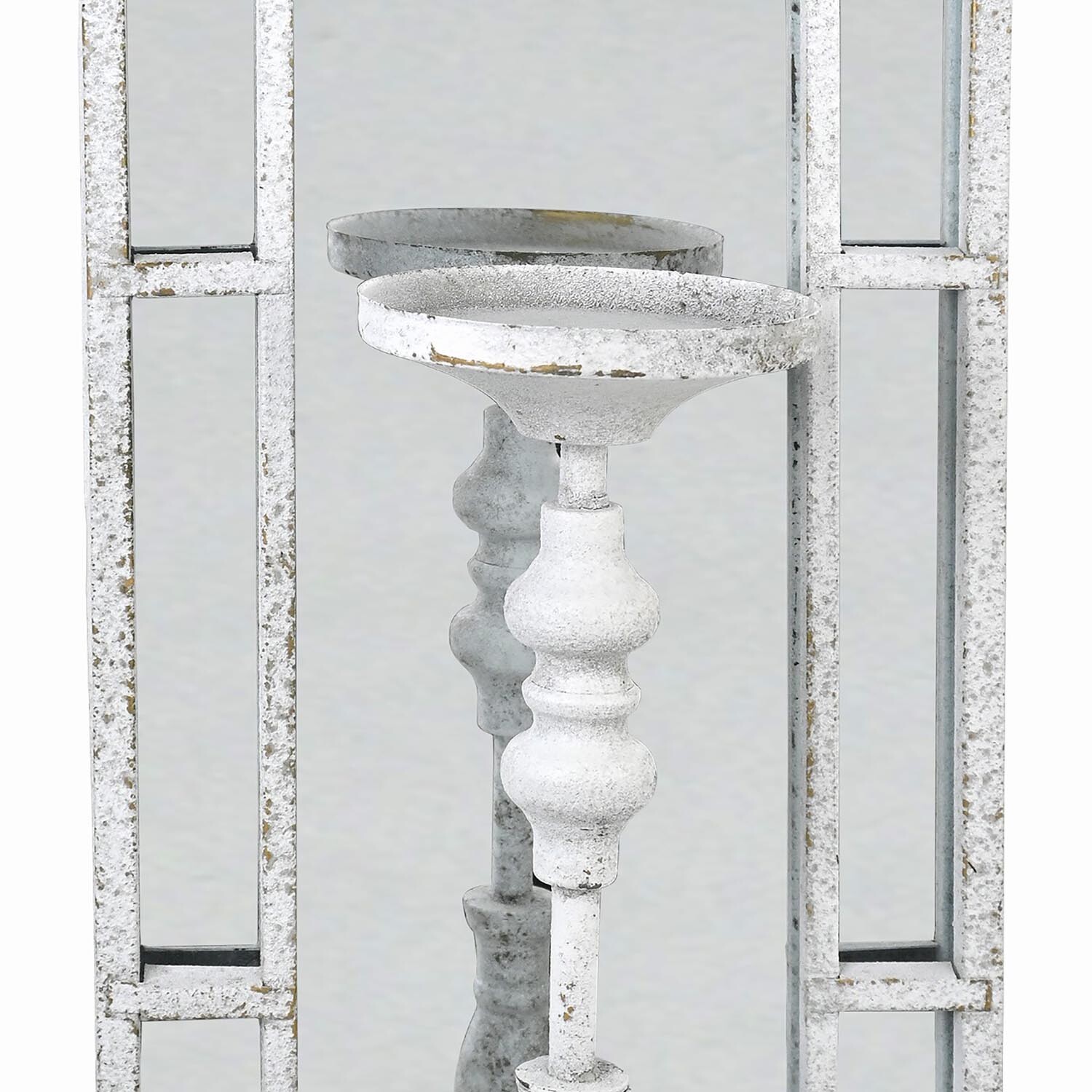 Rustic Arched Mirrored Candle Holder - Grey Image 4