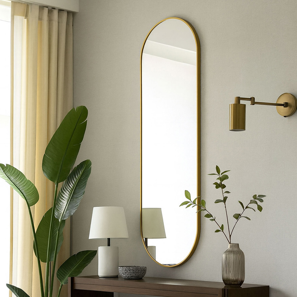 Neo Gold Metal Frame Full Length Wall Mirror 50 x 160cm Image 4