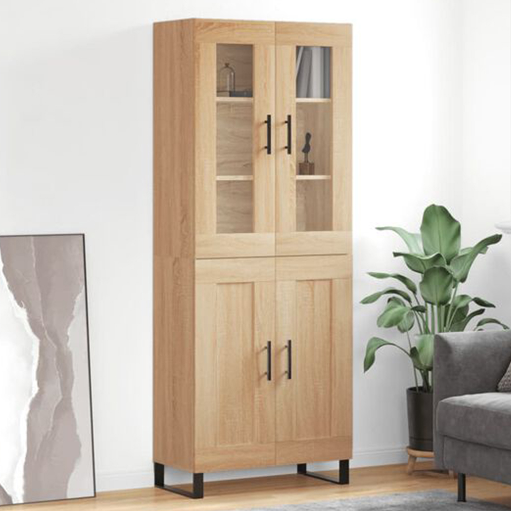 vidaXL 4 Door Sonoma Oak Highboard Image 1