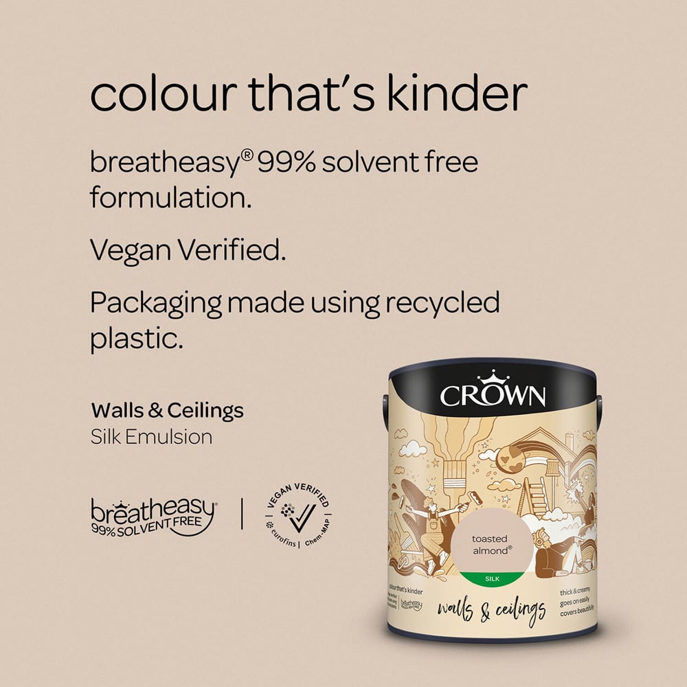Crown Silk Emulsion Paint 5L - Toasted Almond Image 5