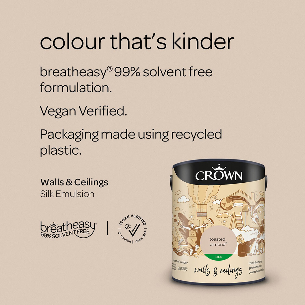 Crown Silk Emulsion Paint 5L - Toasted Almond Image 8