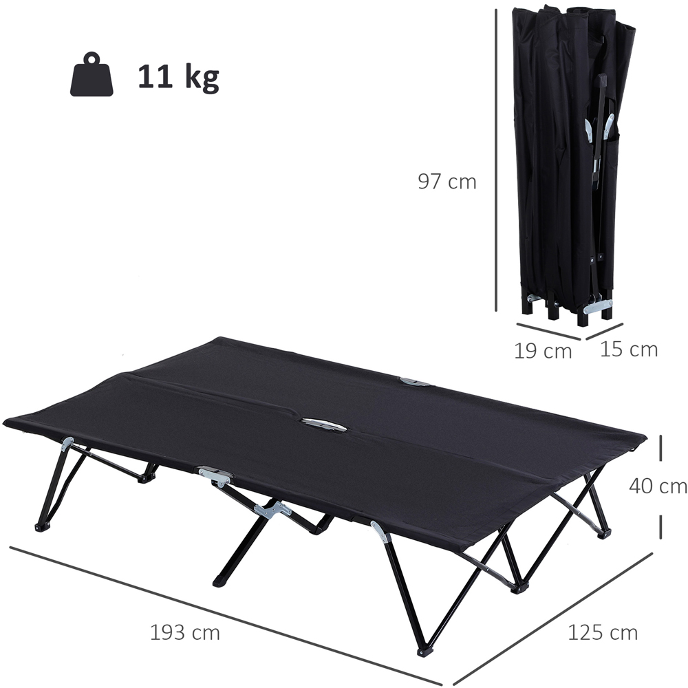 Outsunny Double Black Portable Camping Cot Image 3