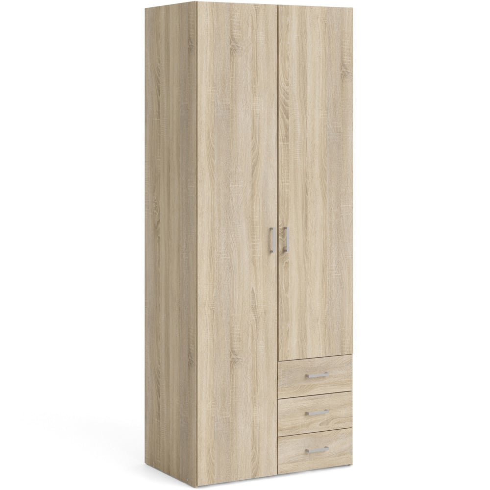Florence Space 2 Door 3 Drawer Oak Wardrobe Image 2