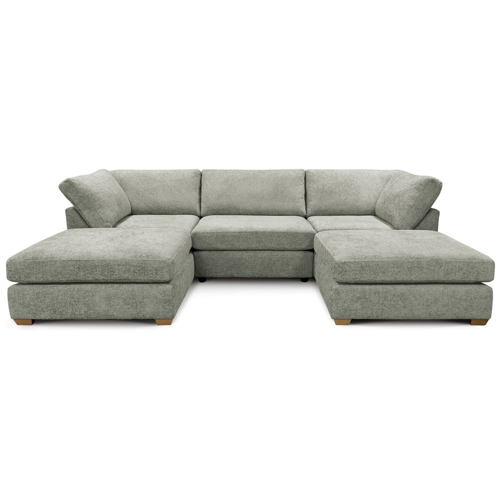 Carina Enzo 5 Seater Pewter U-Shape Sofa Image 2