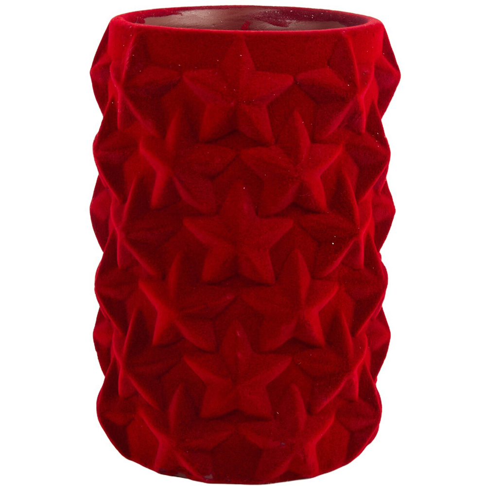 Flocked Star Pot Red Image 1