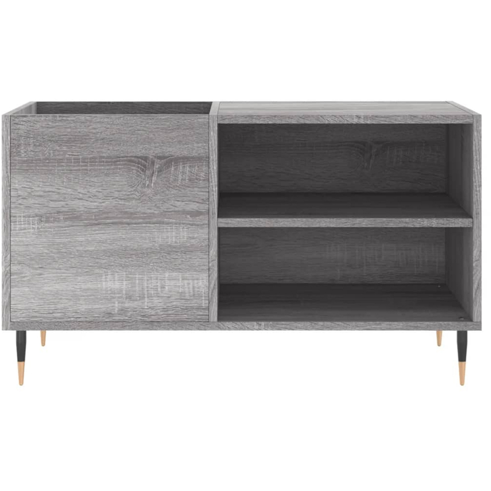 vidaXL 2 Shelf Grey Sonoma Record Cabinet Image 4