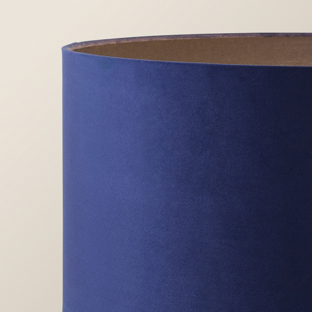 ValueLights Marissa Reni Navy Blue Velvet Shade and Gold Ball LED Floor Lamp Image 3