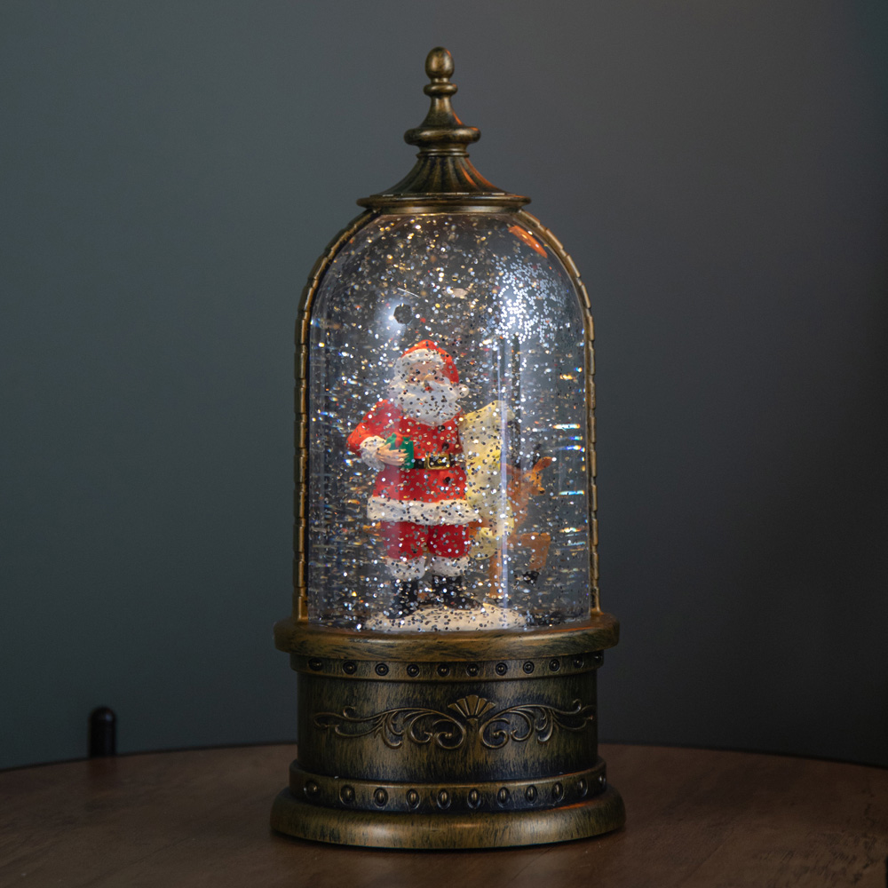 Samuel Alexander Santa and Deer Scene Water Spinner Cloche Christmas Decoration 29cm Image 2