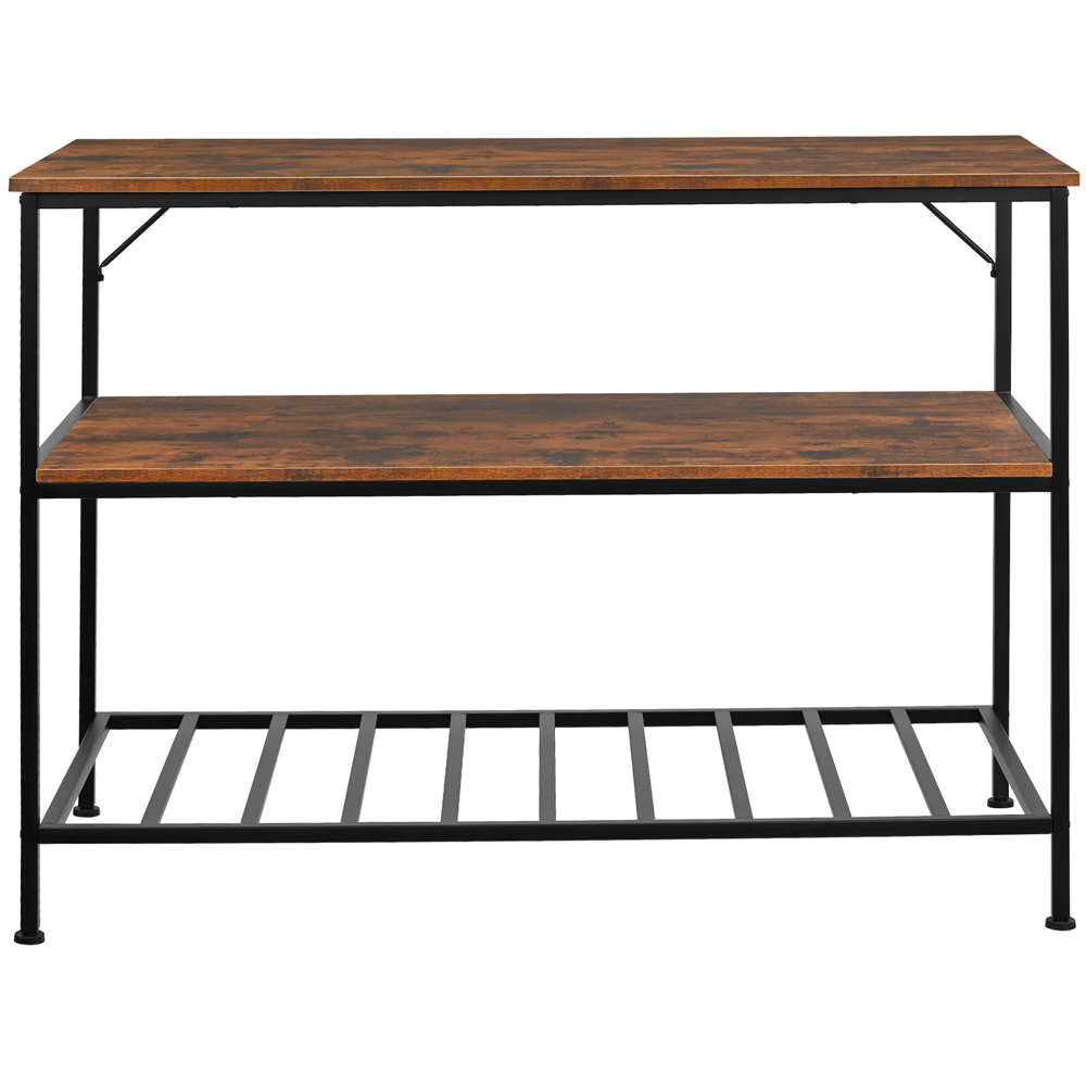 tectake Akeley 3 Shelf Dark Wood Shelving Unit Image 3