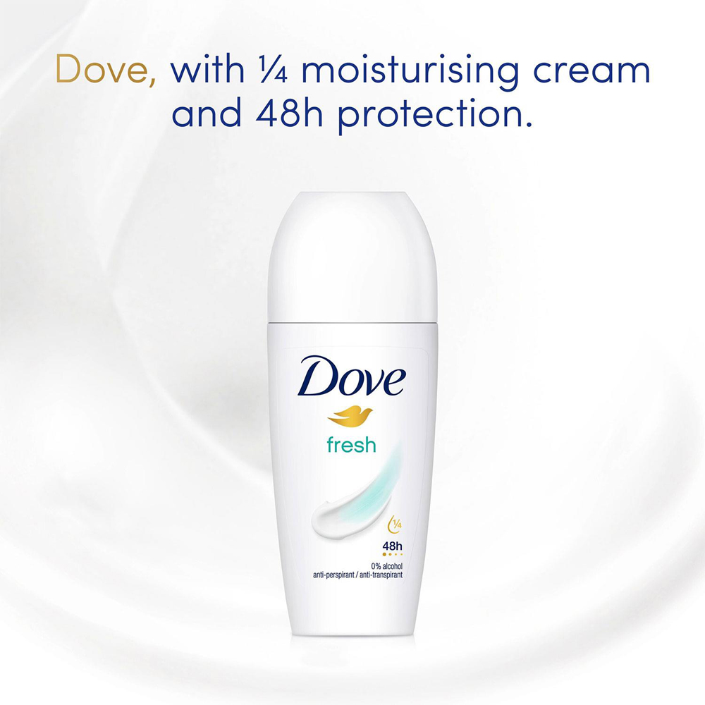 Dove Fresh Anti-Perspirant 48H Sweat and Odour Protection Roll On 50ml 36 Pack Image 6