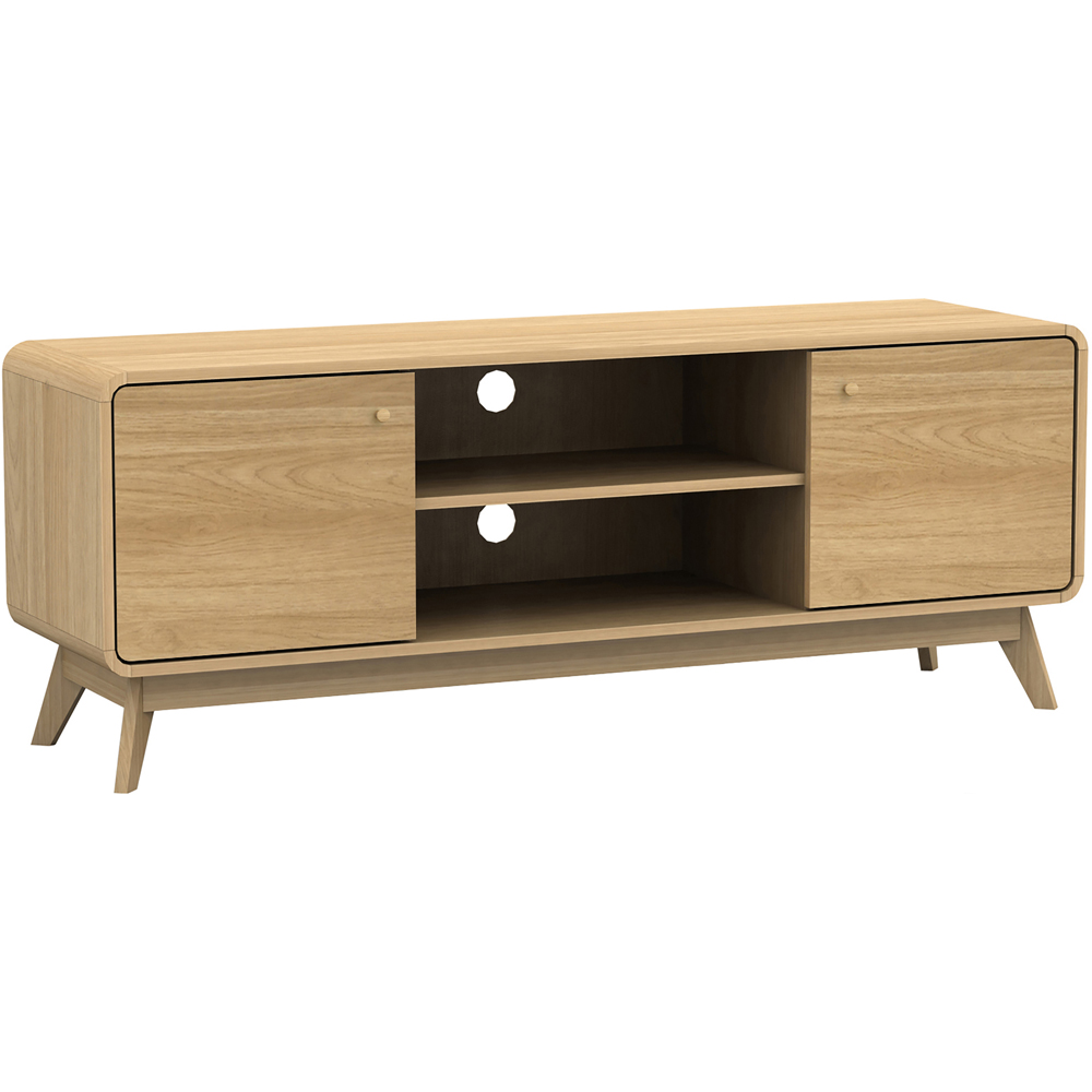 Loft24 Cassie 2 Door 2 Shelf Oak TV Stand Image 2