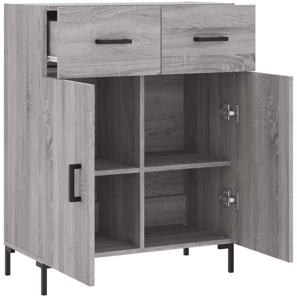 vidaXL 2 Door 2 Drawer Grey Sonoma Wooden Sideboard Image 5