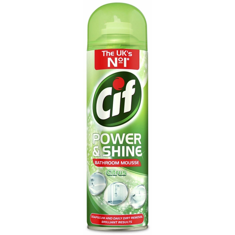 Cif Power and Shine Bathroom Mousse Citrus Surface Cleaner 500ml 6 Pack Image 2