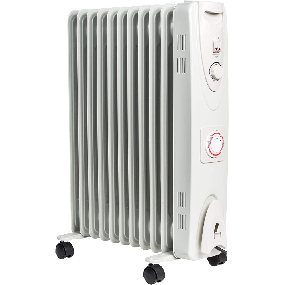 Mylek Oil Filled Heater with Adjustable Thermostat and Timer 2500W Image 1