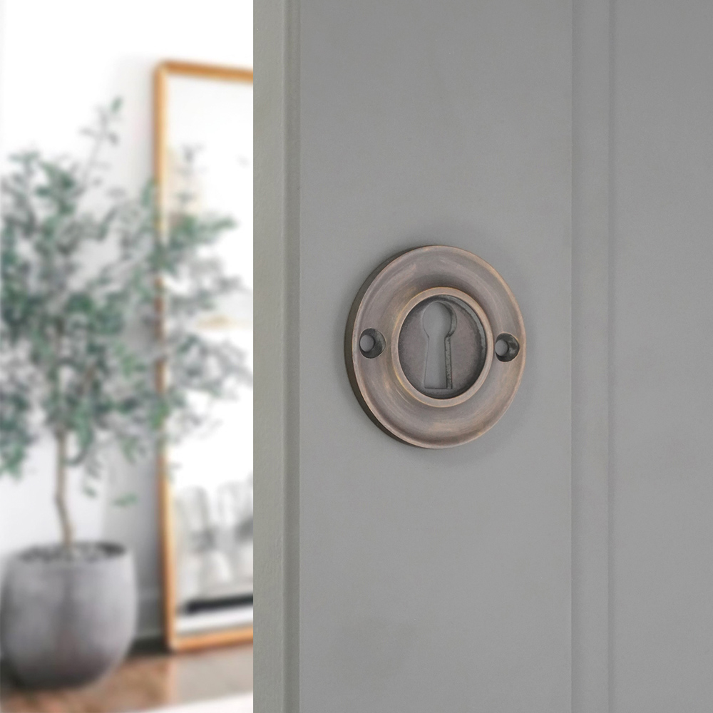Spira Brass Slimline Standard Matt Antique Escutcheon Image 2