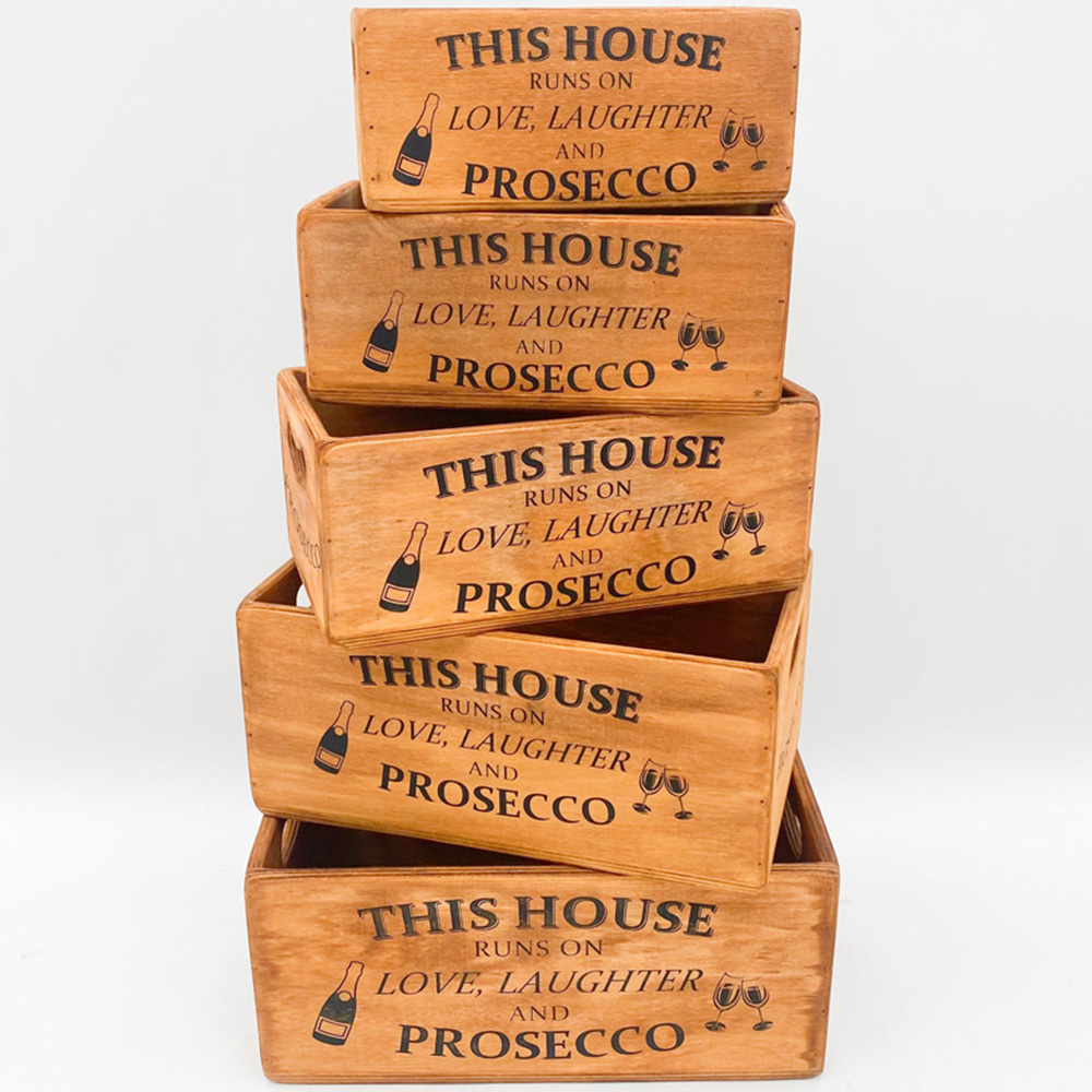 Acacia Home The House Runs on Love Laughter and Prosecco Waxed Box Set of 5 Image 3