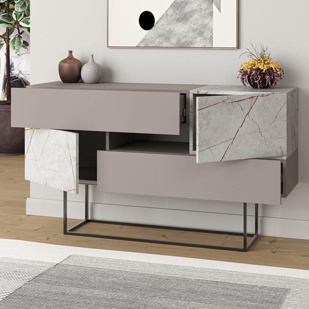 Decortie Eros 4 Door Light Mocha Console Table Image 1