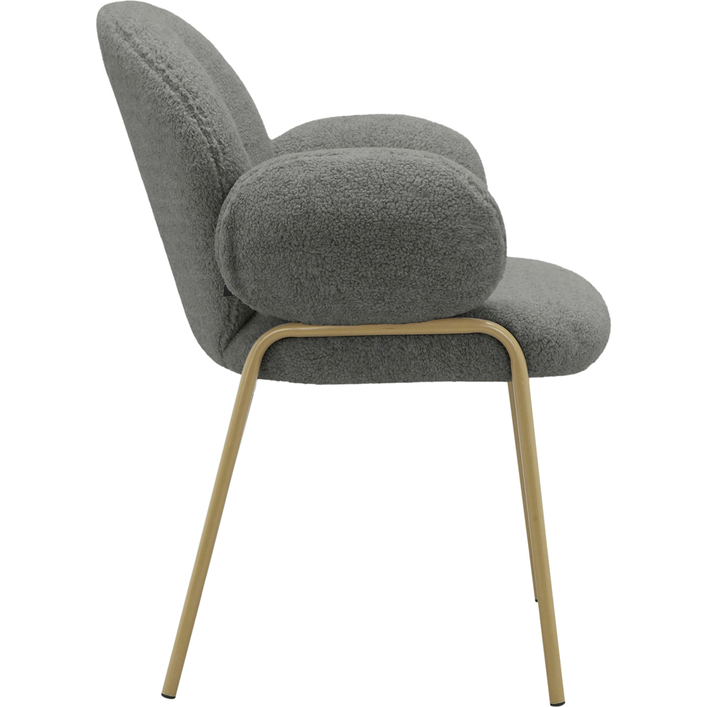 Dorel Iwama Set of 2 Dark Grey Teddy Fabric Dining Chair Image 4