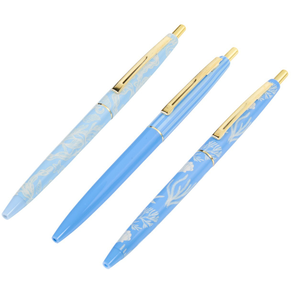 Set of 3 Seashell Pens Blue Image 4