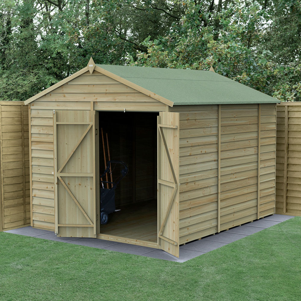 Forest Garden 4LIFE 8 x 10ft Double Door Apex Shed Image 2