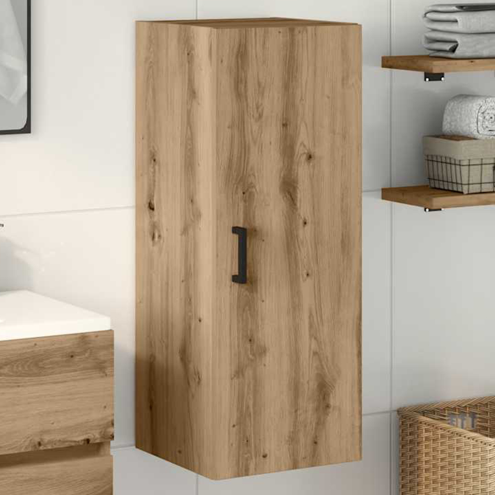 vidaXL Single Door Artisan Oak Wall Mounted Slim Cabinet Image 1