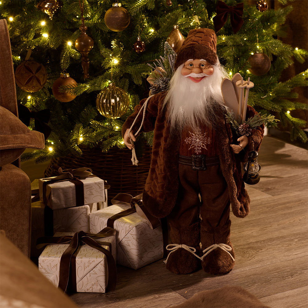 Hazel Fur Standing Santa Decoration Image 2