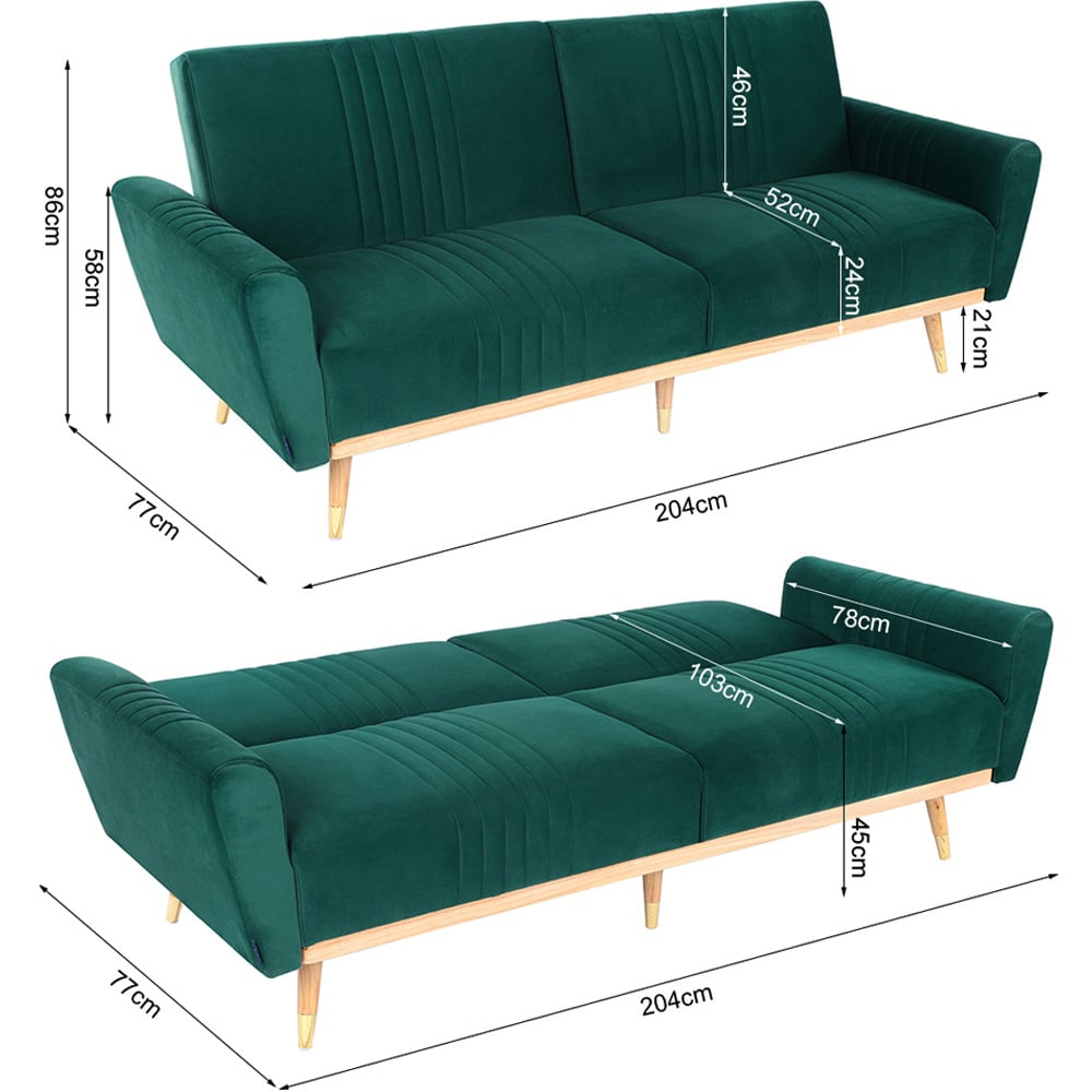 H&O Direct 2 Seater Sofa Bed Image 4