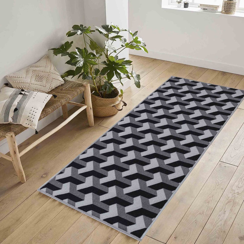 Desire Rugs Havana Grey Chevron Anti Slip Door Mat 120 x 67cm Image 2