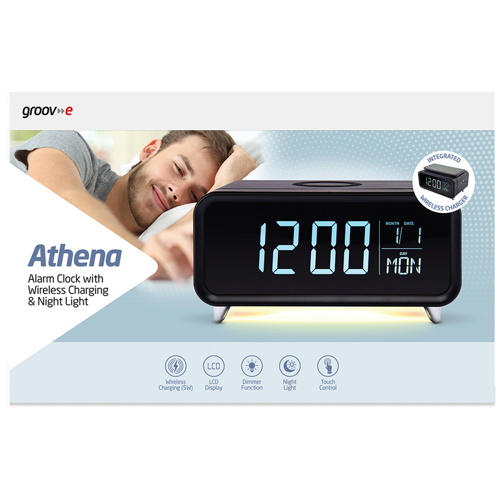 Groov-e Athena Alarm Clock with Wireless Charging Image 5