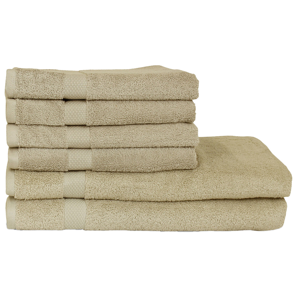 Yard Loft Combed Cotton Oatmeal Towel Bundle with Bath Sheets Set of 6 Image 1